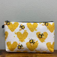 Load image into Gallery viewer, Pouch - Bee, Honeycomb Hearts