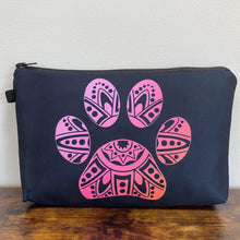 Load image into Gallery viewer, Pouch - Dog, Paw Print Mandala Black Pink
