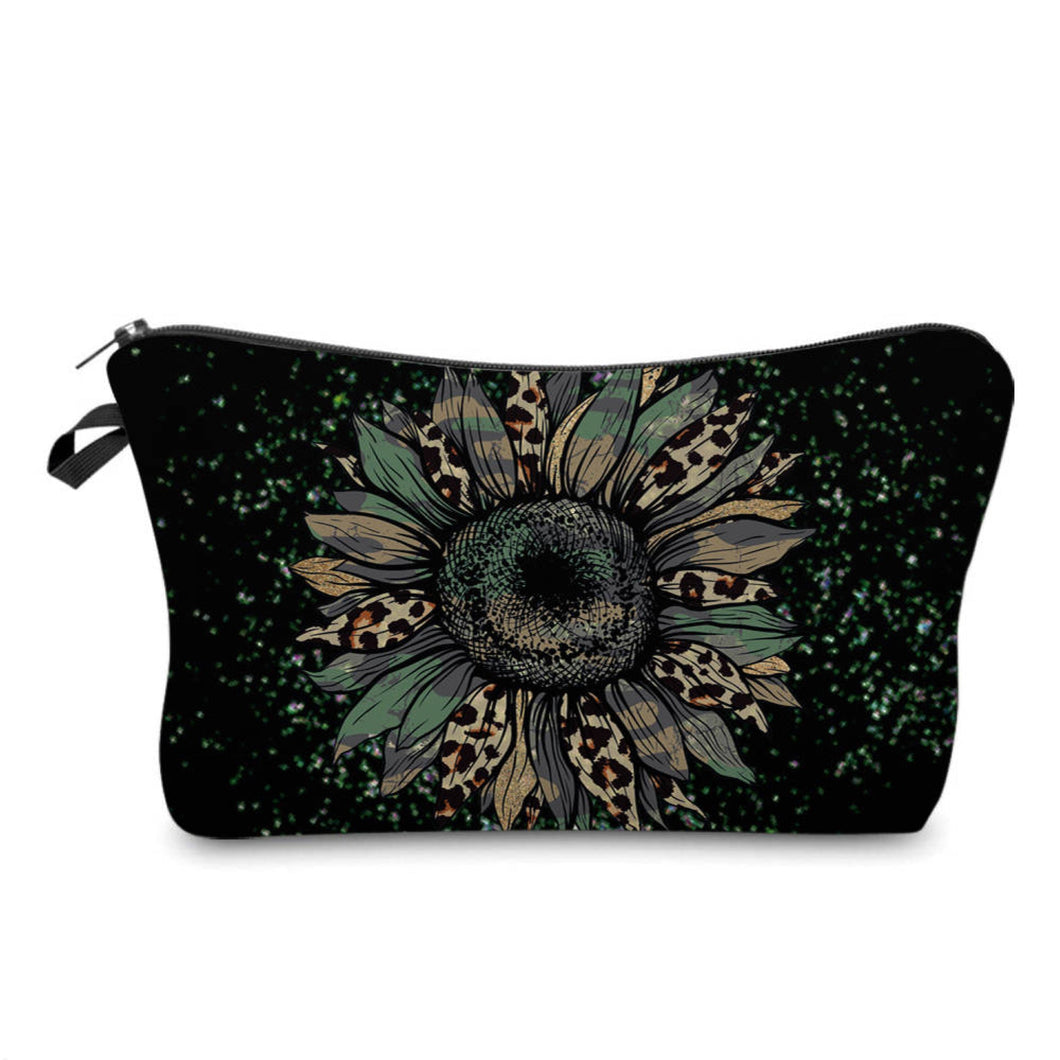 Pouch - Animal Print Camo Sunflower on Black