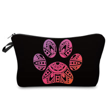 Load image into Gallery viewer, Pouch - Dog, Paw Print Mandala Black Pink
